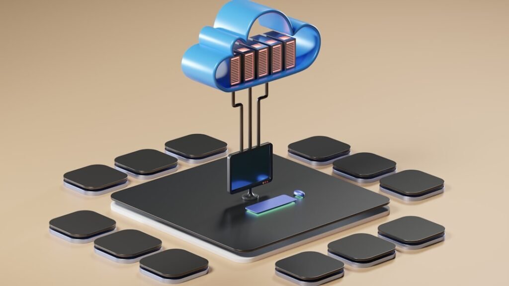 Cloud hosting and server transfer concept for WordPress website migration